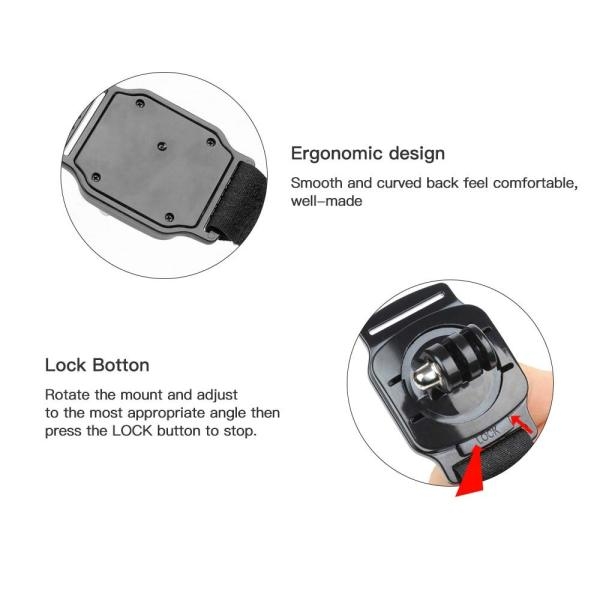 Action Pro 360-degree Rotation Wrist Strap Mount Compatible with GoPro Hero And Action Cameras - Image 5