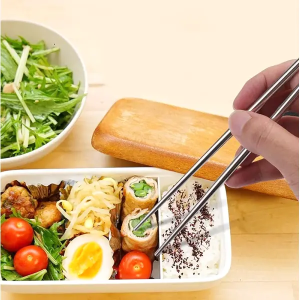 KOJA 5 Pairs Reusable Metal Chopsticks, 304 Stainless Steel Chopsticks - Image 3