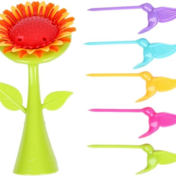 Navisha Birdie Fruit Fork Bird Shape Stick Tree Shape Holder Tableware Food Grade - Image 3