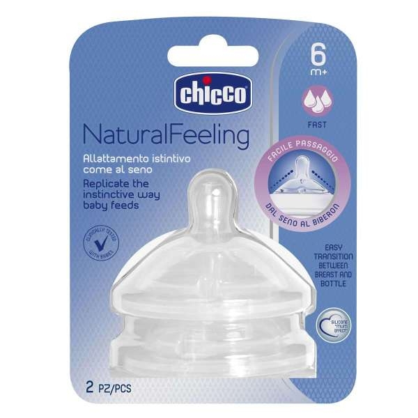 Chicco 2 Teats Natural Feeling 6M+ Fast - Image 2
