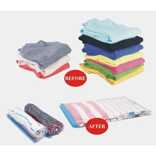 2-Pack Compact Hand-Roll Space Saver Bags for Travel Compression Storage - Image 3