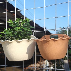 12.5 Inch Big Size Wall Hanging Half Round Planter / Flower Pot / Wall Hanging Basket