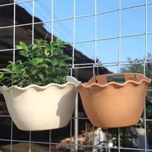 12.5 Inch Big Size Wall Hanging Half Round Planter / Flower Pot / Wall Hanging Basket