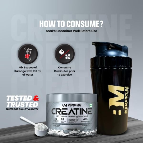 Bigmuscles Nutrition Creatine Monohydrate 155g (50 Serving ) Green Apple - Image 4