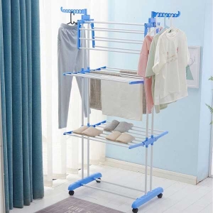 Heavy Duty Stainless Steel Double Pole Foldable Cloth Drying Stand