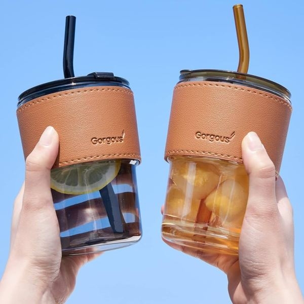 Glass Cup with Straw - Image 4