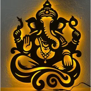 2Ft Ganesha G05 Led Aesthetic Decor Art Wooden Wall Decor