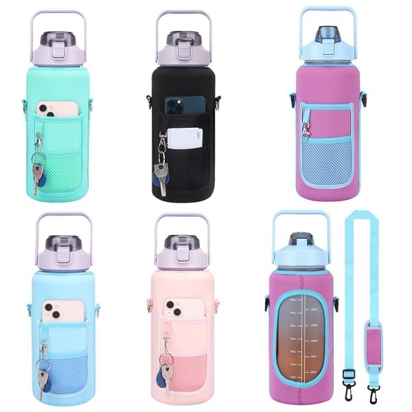 2L Water Bottle Cover Insulator Sleeve Bag Tumbler Bottle Case Bag With Strap Portable For Camping Outdoor Sports Drinkware Bag - Image 3
