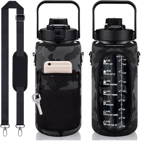 2L Water Bottle Cover Insulator Sleeve Bag Tumbler Bottle Case Bag With Strap Portable For Camping Outdoor Sports Drinkware Bag - Image 4