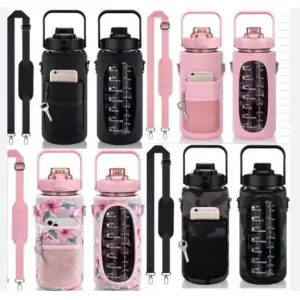 2L Water Bottle Cover Insulator Sleeve Bag Tumbler Bottle Case Bag With Strap Portable For Camping Outdoor Sports Drinkware Bag