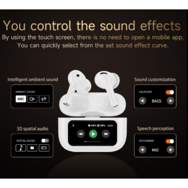 2nd Gen Airpods Pro with Touch Screen Display - Image 3
