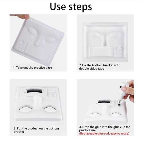 3 in 1 Face Eyelashes Training Lashes Practice Eyelashes Glue Holder Tray Face Training Tools for Exercise Practice Beauty Tool - Image 4