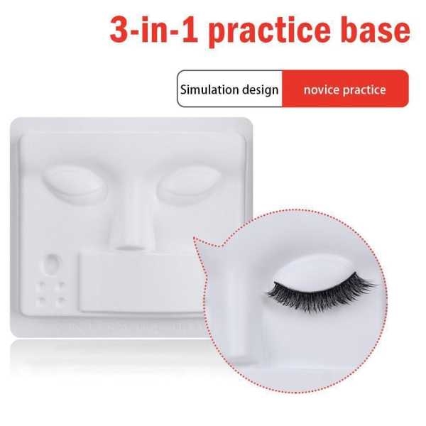 3 in 1 Face Eyelashes Training Lashes Practice Eyelashes Glue Holder Tray Face Training Tools for Exercise Practice Beauty Tool - Image 2
