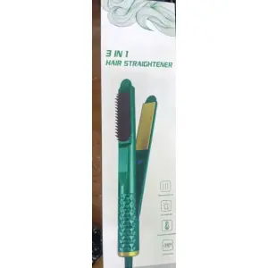 3 In 1 Flat Iron Hair Straightener And Curler, Smart Anti-perm Hair Straightener Brush Tourmaline Ceramic Flat Iron