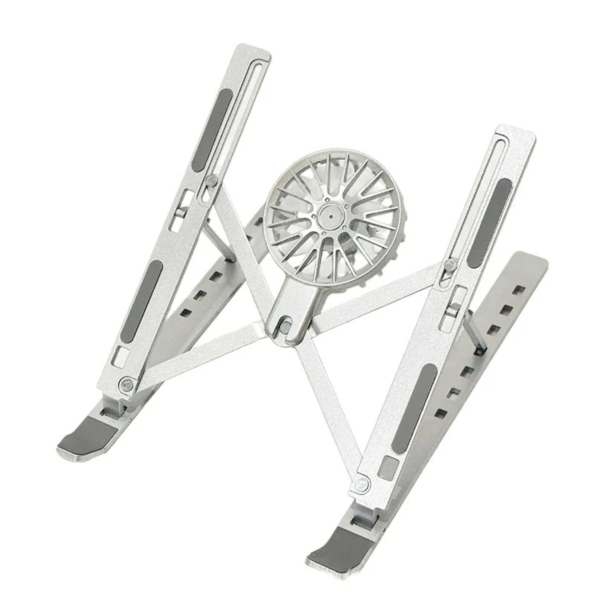 3-in-1 Laptop Aluminum Folding Stand with Cooler + 360° Metal Mobile Stand + Gaming Mouse Pad– Premium Combo - Image 2