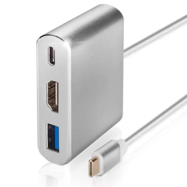 3 in 1 Type C to HDMI, USB and T.C. to T.C. Hub 4K Adapter USB-C to HDMI Converter with 3.0 USB Port and Type C 3.1 Female Charging Port for Mac Book - Image 3