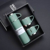 3 In 1 Vacuum Insulated Thermo Thermos Flasks Bottle 500ml With 3 Cups Gift Set