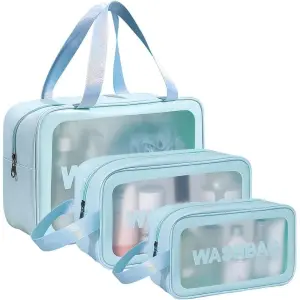 3 in 1 Waterproof Transparent Travel Bag And Cosmetic Bag