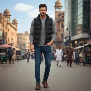 3 Layer Holofill Winter Warm Half Jacket For Men's.