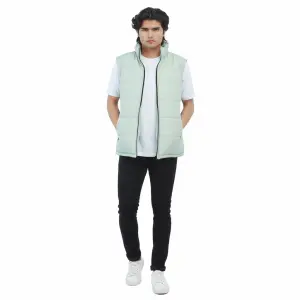 3 Layer Windproof Puffer Half Sleeves Winter Jacket For Men.