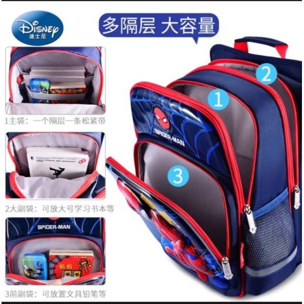 3 Pcs/Set Children Kids School Backpack Trolley With Wheel Boys or Girls - Image 3