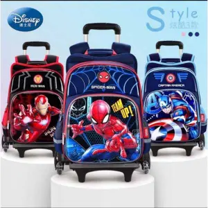 3 Pcs/Set Children Kids School Backpack Trolley With Wheel Boys or Girls