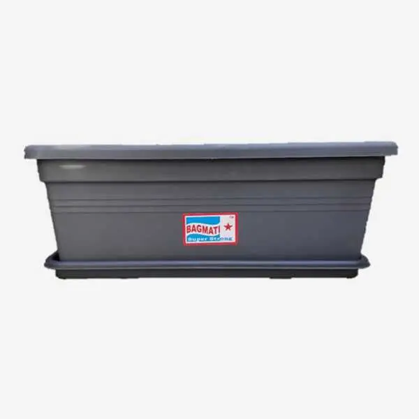 3 Sets Of Rectangular Plastic Flower Pot 6 * 15 Inches With Tray - Image 4