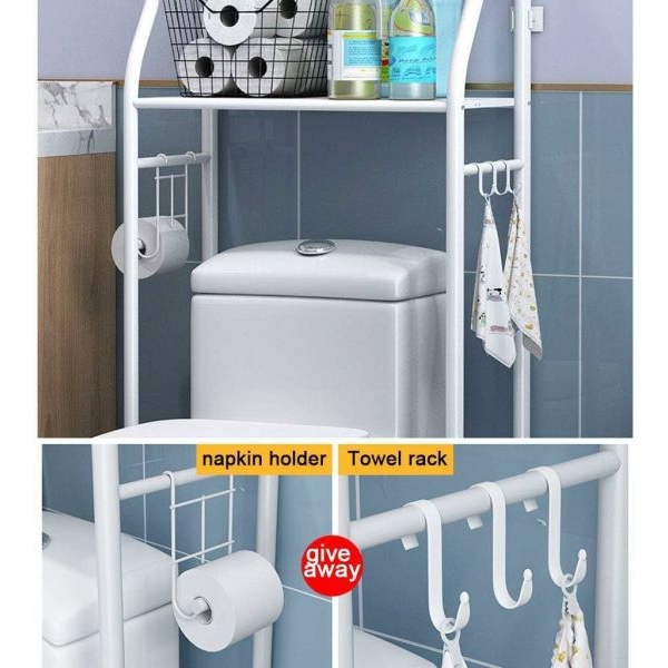 3-Shelf Bathroom Organizer Toilet Waterproof Iron Rack Shelf - Image 2