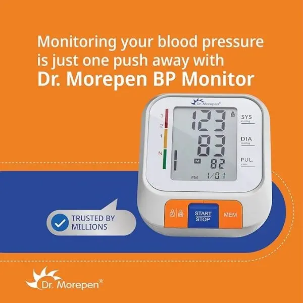 3 Year Warranty Dr. Morepen Electronic Digital Automatic Blood Pressure Monitor Machine BP Measuring Set With USB-Port Having Charging Option - Image 3