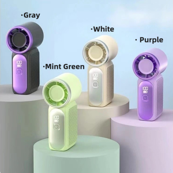 3000mAh Portable Mini Ice Cooling Fan with LED Display – Handheld Turbo Fan, 360° Strong Airflow, USB-C Fast Recharge, Ultra-Light Pocket Air Conditioner - Image 5