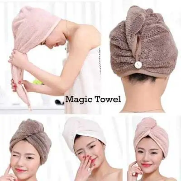 Quick-Dry Microfiber Hair Towel Wrap Towel with Anti-Slip Feature - Image 3