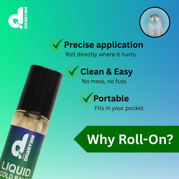 Drabyam Liquid Cold Balm Roll-On 10ml - 5 Pieces Mega Bundle - Image 2