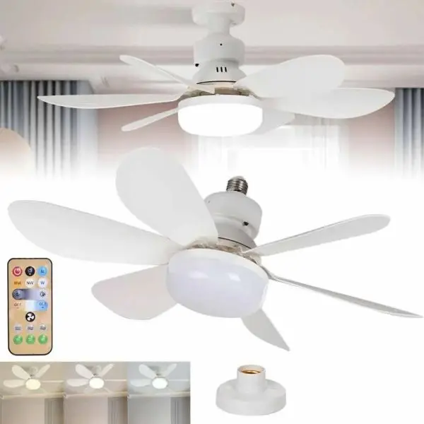 30W Flower Fan Light And 60W Drn Ceiling Fan Light E27 With Remote Control | Warm | White | Natural Light - Image 3