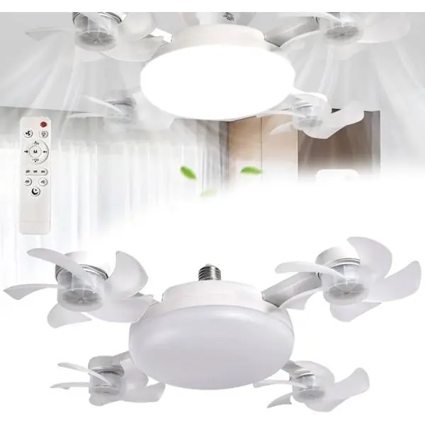 30W Flower Fan Light And 60W Drn Ceiling Fan Light E27 With Remote Control | Warm | White | Natural Light - Image 5