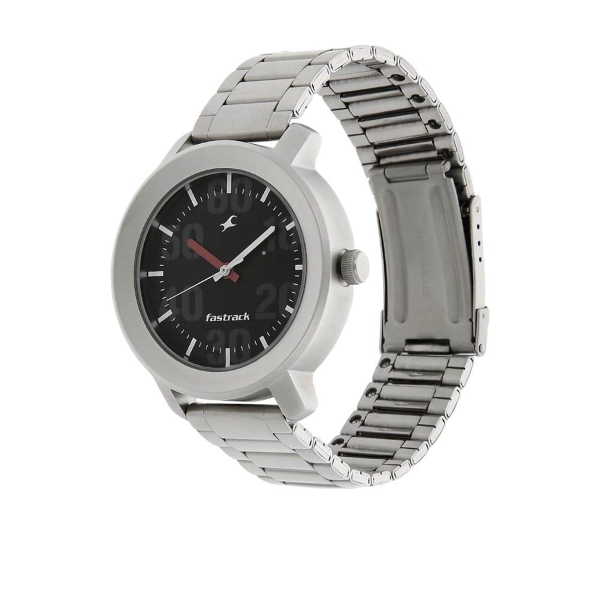 Fastrack Quartz Analog Black Dial Stainless Steel Strap Watch for Guys - Image 2