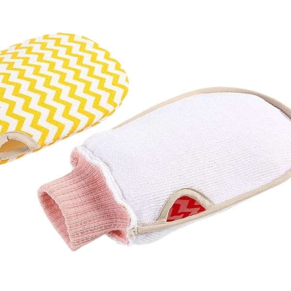 Bath Mitt Exfoliating Glove Scrubber for Cleaning Dead Skin Cells Remove Body Spa Leg Scrubber Loofah Sponge Washcloth (Color may vary) - Image 2