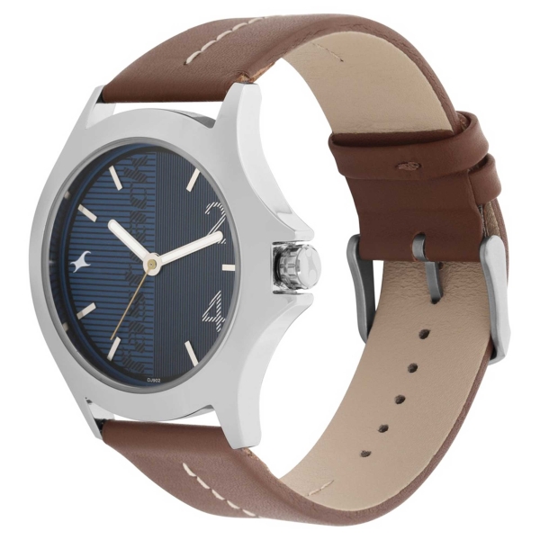 Fastrack Quartz Analog Blue Dial Leather Strap Watch for Guys - Image 2