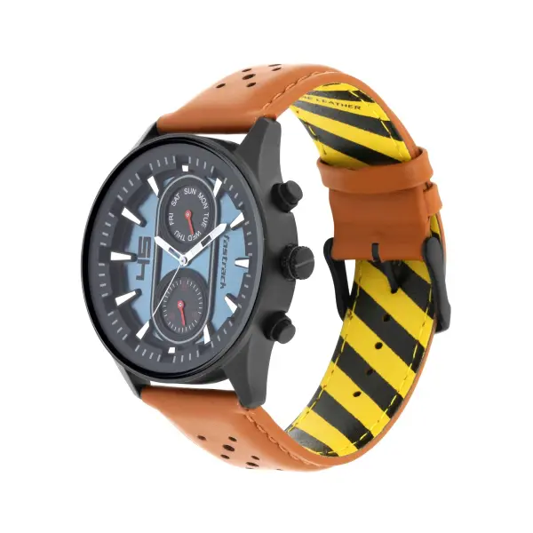 Fastrack Fastfit Quartz Analog with Day and Date Blue Dial Leather Strap Watch for Guys - Image 3