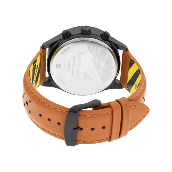 Fastrack Fastfit Quartz Analog with Day and Date Blue Dial Leather Strap Watch for Guys - Image 5