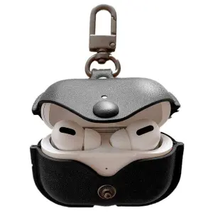 Protective Leather case for Apple AirPods Pro Soft Leather Cover with Keychain Hook
