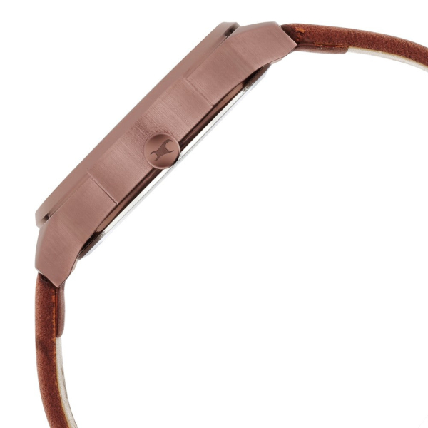 After Dark Black Dial Leather Strap Watch for Guys - Image 5
