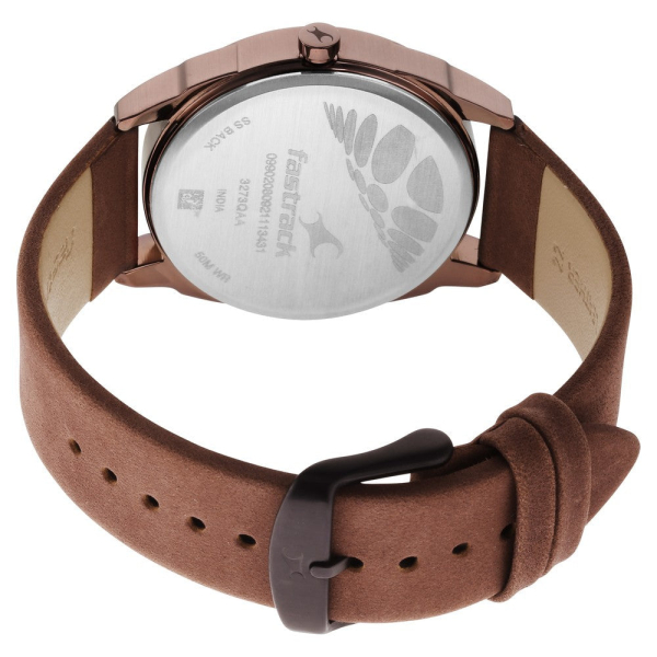 After Dark Black Dial Leather Strap Watch for Guys - Image 6