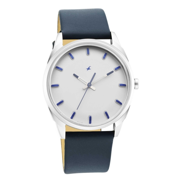 After Dark White Dial Leather Strap Watch for Guys 3273SL01 - Image 2