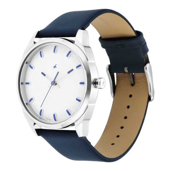 After Dark White Dial Leather Strap Watch for Guys 3273SL01 - Image 3