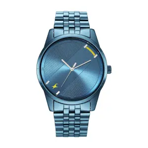 Fastrack Stunners Quartz Analog Blue Dial Metal Strap Watch for Guys