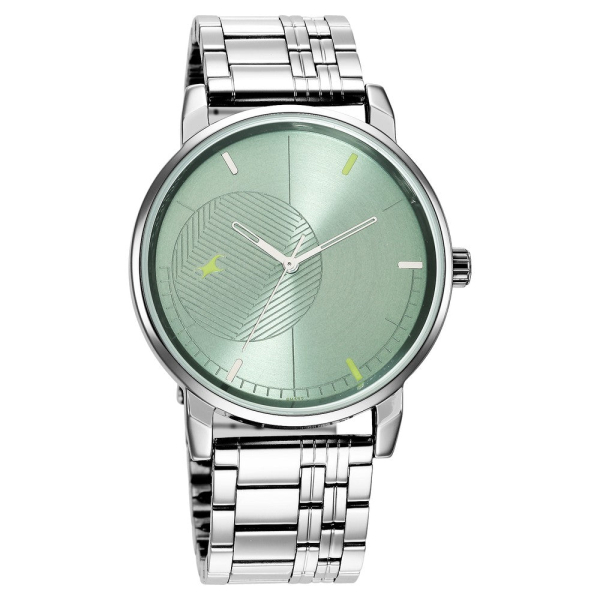 Fastrack Stunners Quartz Analog Green Dial Metal Strap Watch for Guys - Image 2
