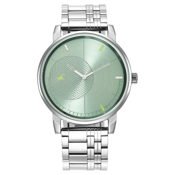 Fastrack Stunners Quartz Analog Green Dial Metal Strap Watch for Guys - Image 3