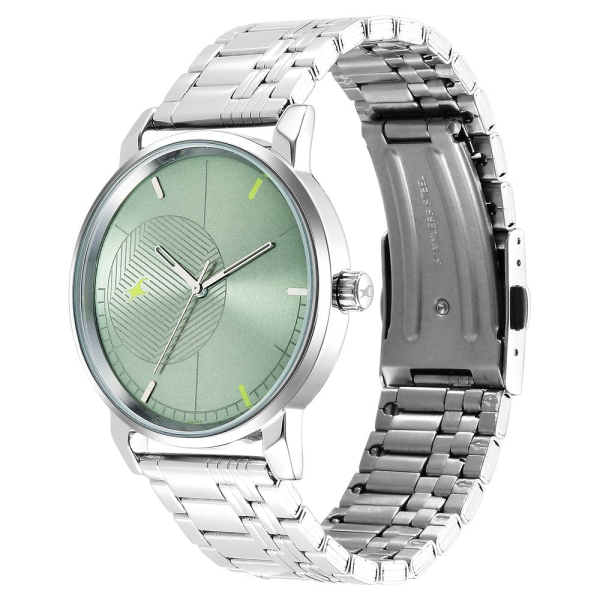 Fastrack Stunners Quartz Analog Green Dial Metal Strap Watch for Guys - Image 4