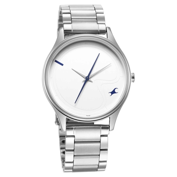 Fastrack Stunners Quartz Analog Silver Dial Metal Strap Watch for Guys - Image 2
