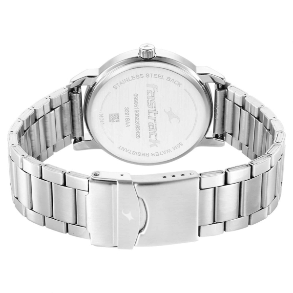 Fastrack Stunners Quartz Analog Silver Dial Metal Strap Watch for Guys - Image 5